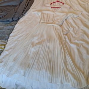 White Pleated Dress